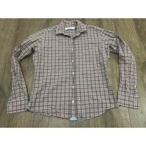 Peter Manning Shirt Mens Size 1 Gray Red Check Button Up Casual Portugal